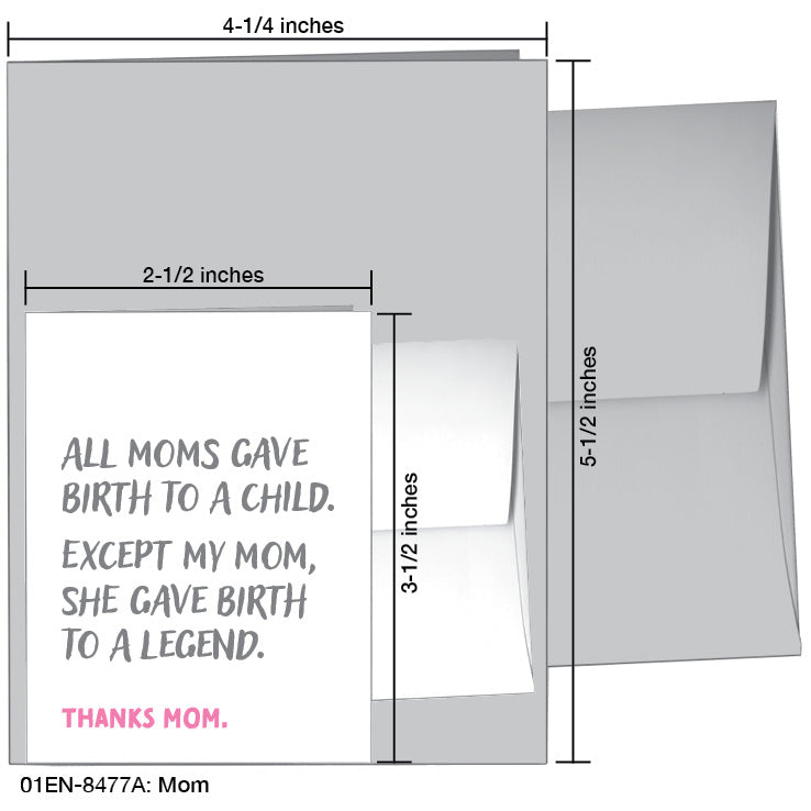 Mom, Greeting Card (8477A), Enclosure Card, www.printedcanvas.com