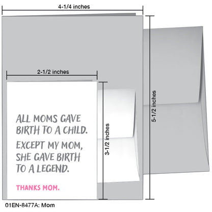 Mom, Greeting Card (8477A), Enclosure Card, www.printedcanvas.com