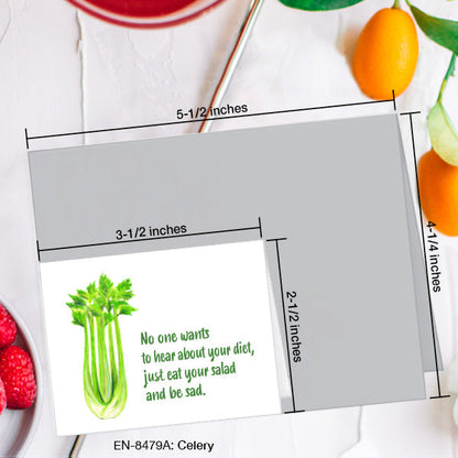 Celery, Greeting Card (8479A), Enclosure, www.printedcanvas.com