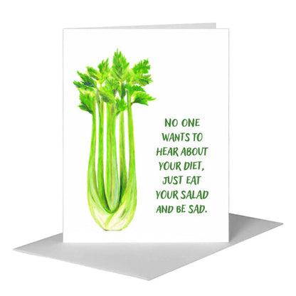 Celery, Greeting Card (#8479AA), A2 Card Front, www.printedcanvas.com