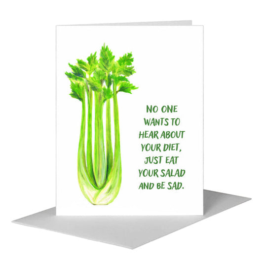 Celery, Greeting Card (#8479AA) A2 Card Front, www.printedcanvas.com