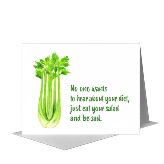 Celery, Greeting Card (#8479A) A2 Card Front, www.printedcanvas.com