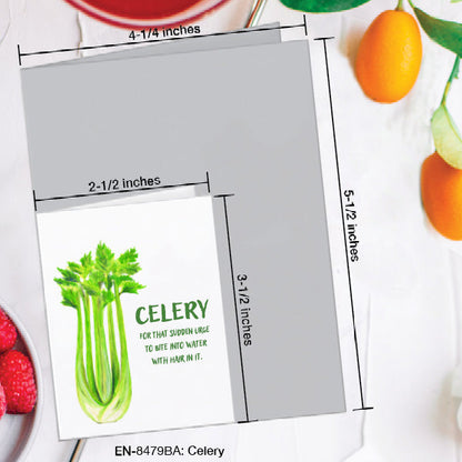 Celery, Greeting Card (8479BA), Enclosure, www.printedcanvas.com