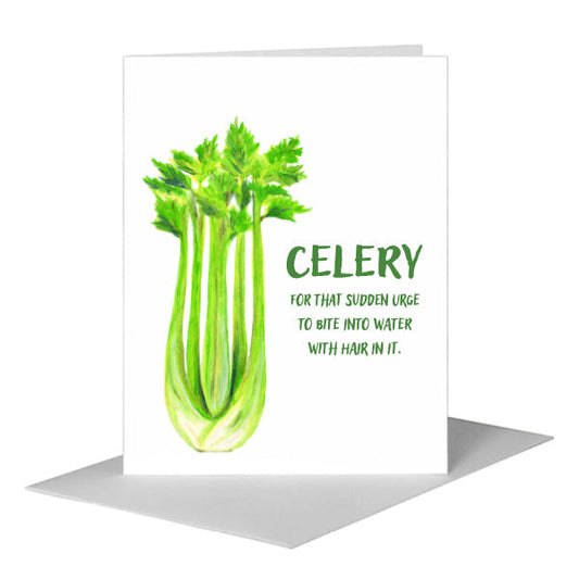 Celery, Greeting Card (#8479BA) A2 Card Front, www.printedcanvas.com