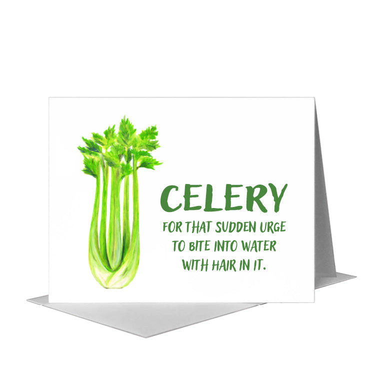 Celery, Greeting Card (#8479B) A2 Card Front, www.printedcanvas.com