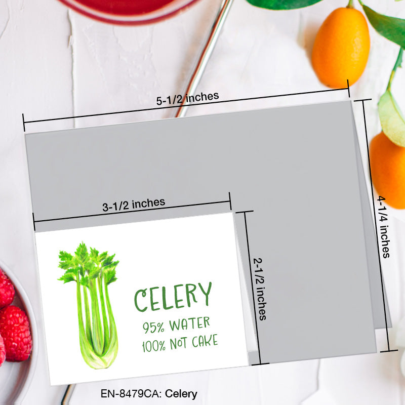 Celery, Greeting Card (8479CA), Enclosure, www.printedcanvas.com
