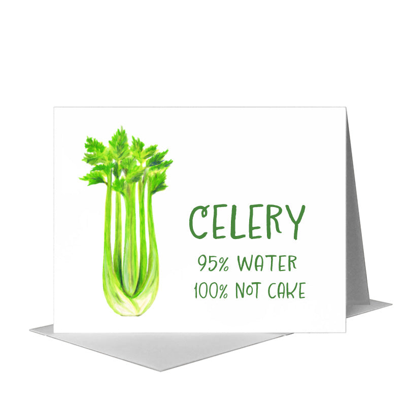 Celery, Greeting Card (#8479CA), A2 Card Front, www.printedcanvas.com