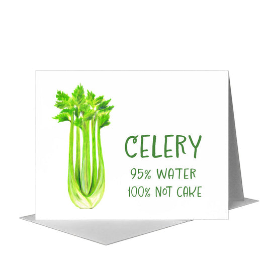 Celery, Greeting Card (#8479CA) A2 Card Front, www.printedcanvas.com