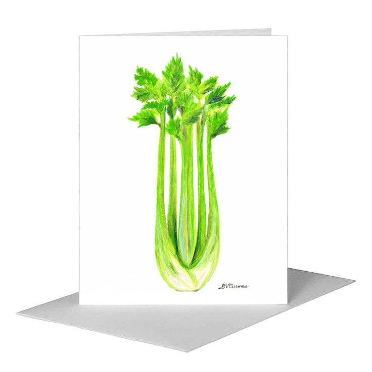 Celery, Greeting Card (#8479D) A2 Card Front, www.printedcanvas.com