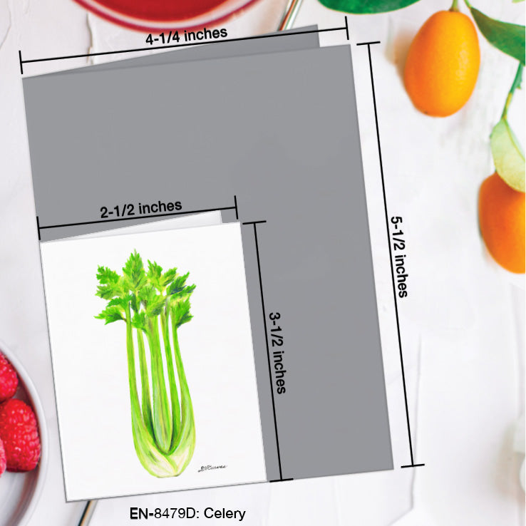Celery, Greeting Card (8479D), Enclosure Card, www.printedcanvas.com