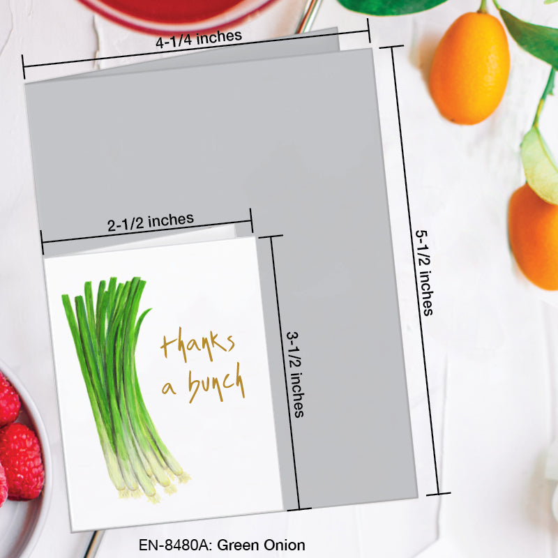 Green Onion, Greeting Card (8480A), Enclosure Card, www.printedcanvas.com