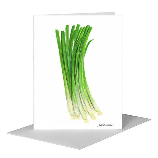 Green Onion, Greeting Card (#8480B) A2 Card Front, www.printedcanvas.com