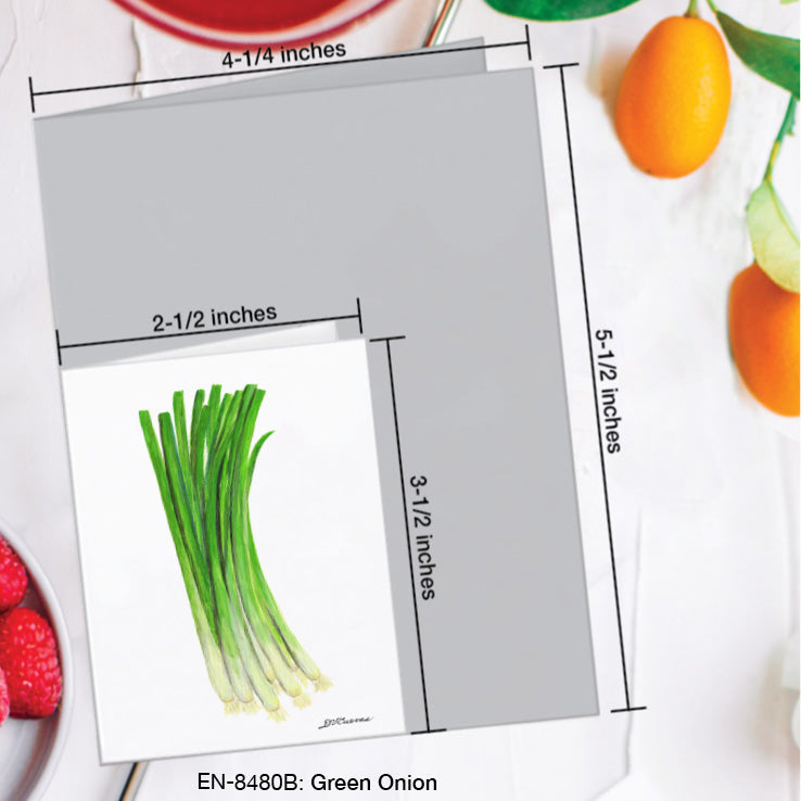 Green Onion, Greeting Card (8480B), Enclosure Card, www.printedcanvas.com
