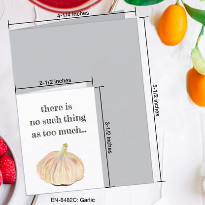 Garlic, Greeting Card (8482C), Enclosure, www.printedcanvas.com