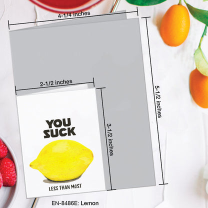 Lemon, Greeting Card (8486E), Enclosure, www.printedcanvas.com