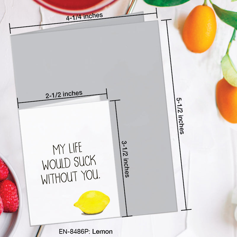 Lemon, Greeting Card (8486P), Enclosure, www.printedcanvas.com