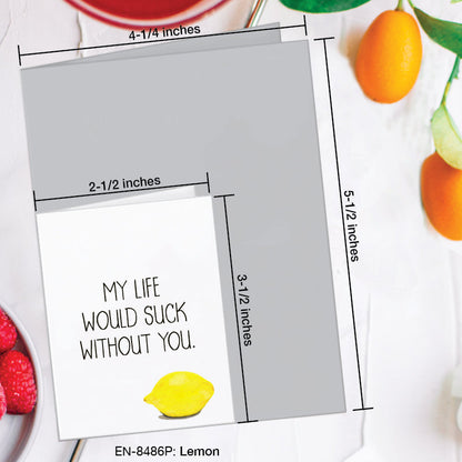 Lemon, Greeting Card (8486P), Enclosure, www.printedcanvas.com