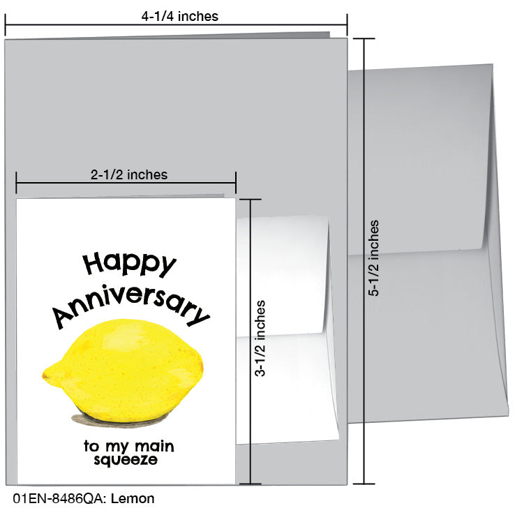 Lemon, Greeting Card (#8486QA), Enclosure Card, www.printedcanvas.com