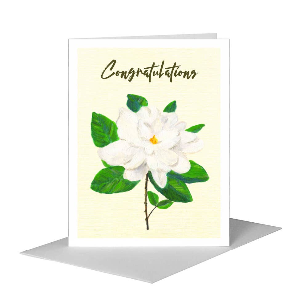 Gardenia, Greeting Card (#8339F), A2 Card Front, www.printedcanvas.com