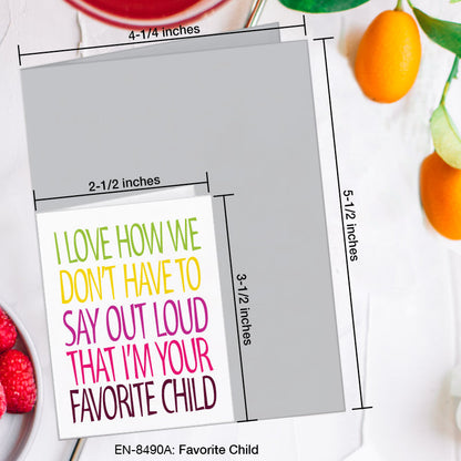 Favorite Child, Greeting Card (8490A), Enclosure, www.printedcanvas.com