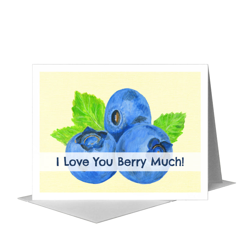 Blueberries, Greeting Card (#8492B), A2 Card Front, www.printedcanvas.com