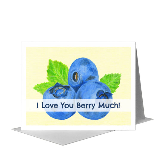 Blueberries, Greeting Card (#8492B) A2 Card Front, www.printedcanvas.com