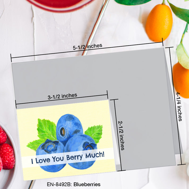 Blueberries, Greeting Card (8492B), Enclosure, www.printedcanvas.com