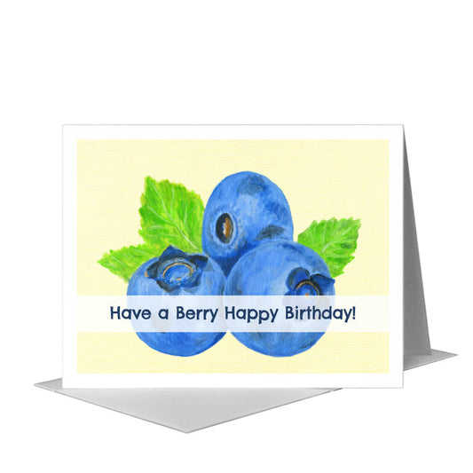 Blueberries, Greeting Card (#8492C) A2 Card Front, www.printedcanvas.com