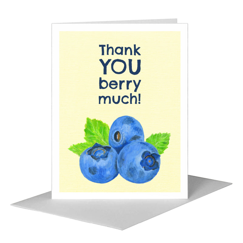 Blueberries, Greeting Card (#8492D) A2 Card Front, www.printedcanvas.com