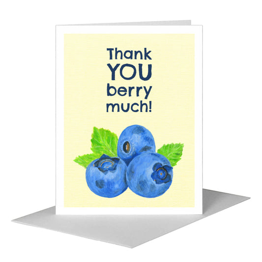 Blueberries, Greeting Card (#8492D) A2 Card Front, www.printedcanvas.com