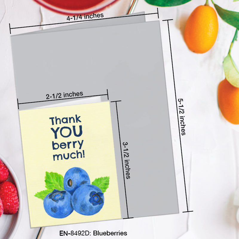 Blueberries, Greeting Card (8492D), Enclosure Card, www.printedcanvas.com