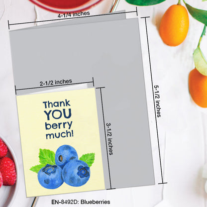 Blueberries, Greeting Card (8492D), Enclosure Card, www.printedcanvas.com