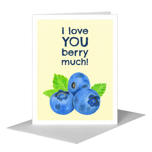 Blueberries, Greeting Card (#8492E) A2 Card Front, www.printedcanvas.com