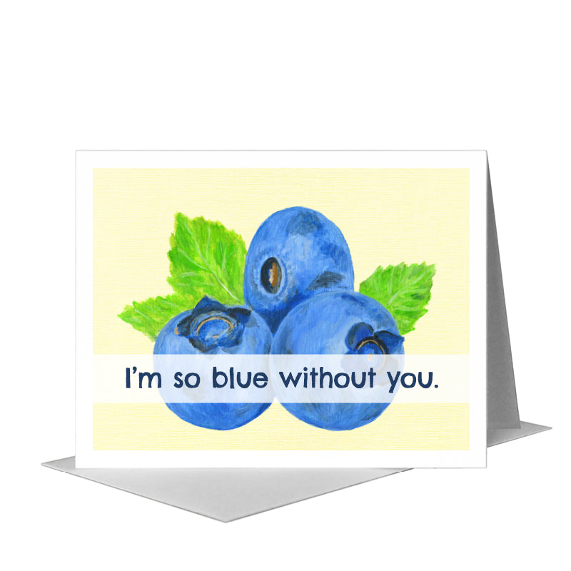 Blueberries, Greeting Card (#8492F) A2 Card Front, www.printedcanvas.com
