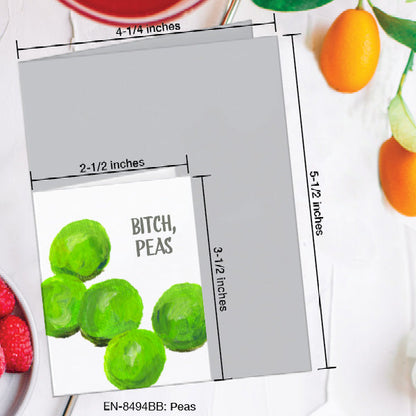 Peas, Greeting Card (8494BB), Enclosure, www.printedcanvas.com