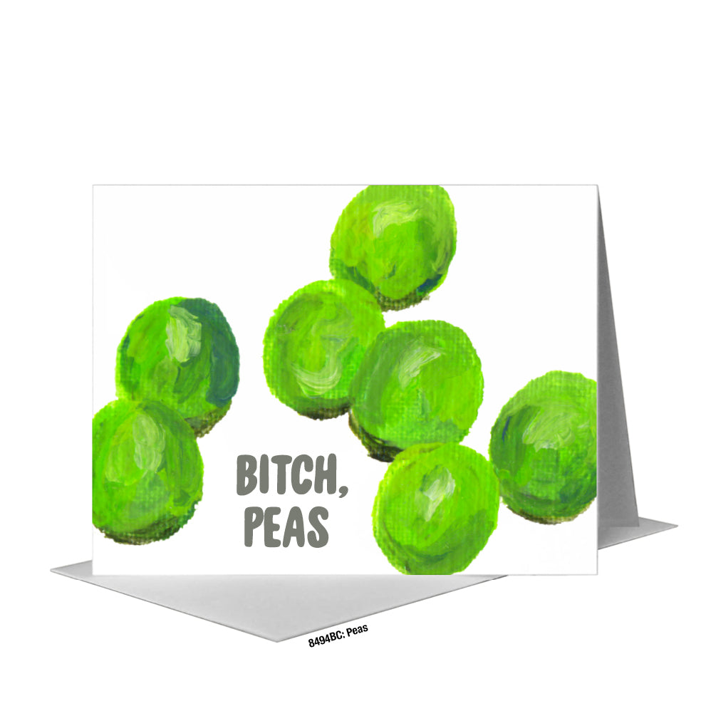 Peas, Greeting Card (#8494BC), A2 Card Front, www.printedcanvas.com