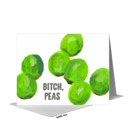 Peas, Greeting Card (#8494BC), A2 Card Front, www.printedcanvas.com