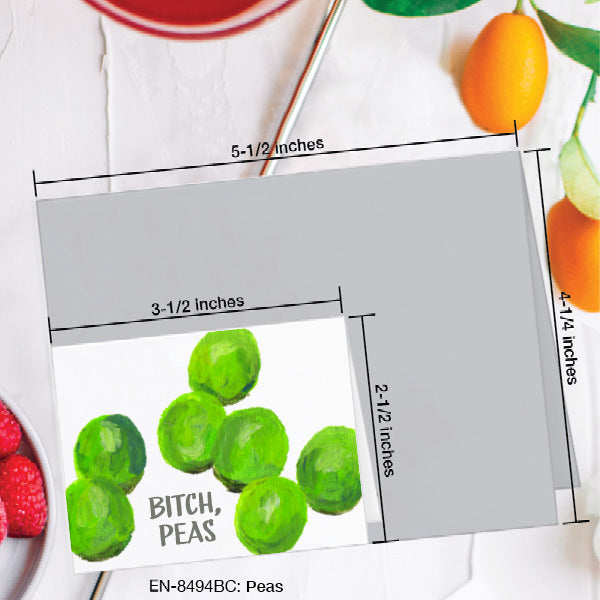 Peas, Greeting Card (8494BC), Enclosure, www.printedcanvas.com