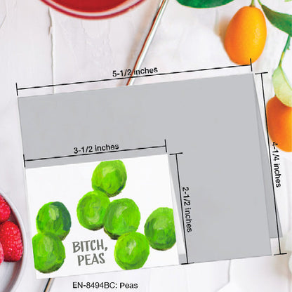 Peas, Greeting Card (8494BC), Enclosure, www.printedcanvas.com