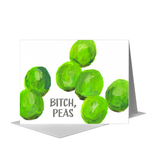 Peas, Greeting Card (#8494BC) A2 Card Front, www.printedcanvas.com