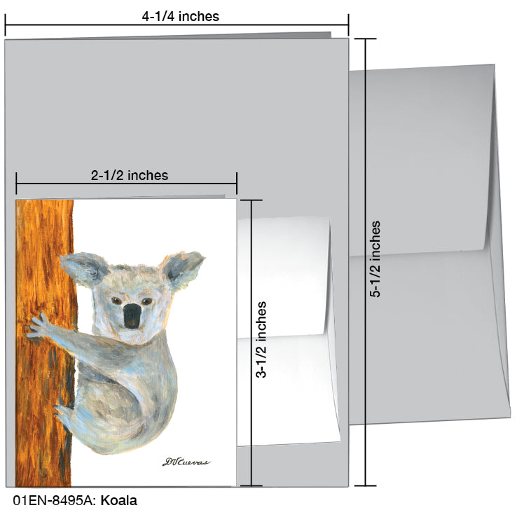Koala, Greeting Card (#8495A), Enclosure Card, www.printedcanvas.com