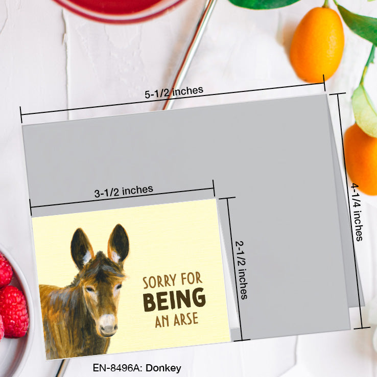 Donkey, Greeting Card (8496A), Enclosure, www.printedcanvas.com