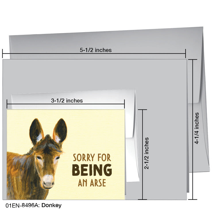 Donkey, Greeting Card (8496A), Enclosure, www.printedcanvas.com
