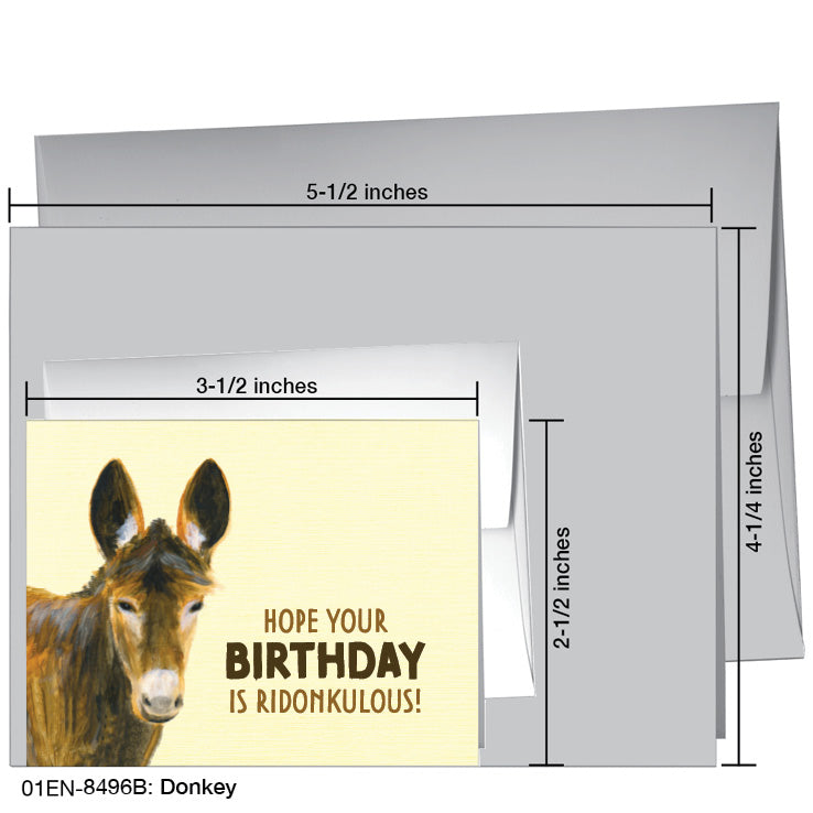 Donkey, Greeting Card (8496B), Enclosure Card, www.printedcanvas.com