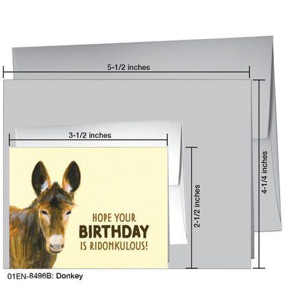 Donkey, Greeting Card (8496B), Enclosure Card, www.printedcanvas.com