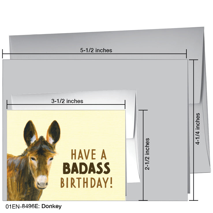 Donkey, Greeting Card (8496E), Enclosure, www.printedcanvas.com