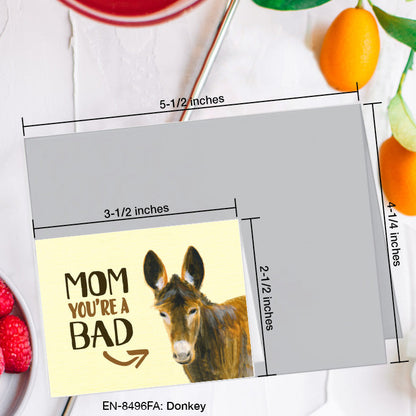 Donkey, Greeting Card (8496FA), Enclosure, www.printedcanvas.com
