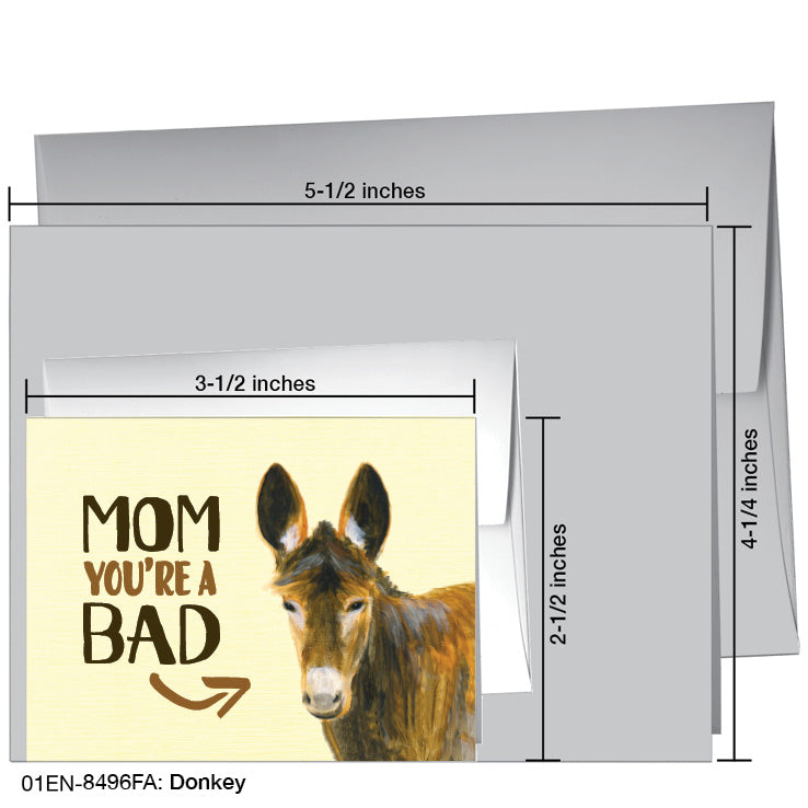 Donkey, Greeting Card (8496FA), Enclosure Card, www.printedcanvas.com