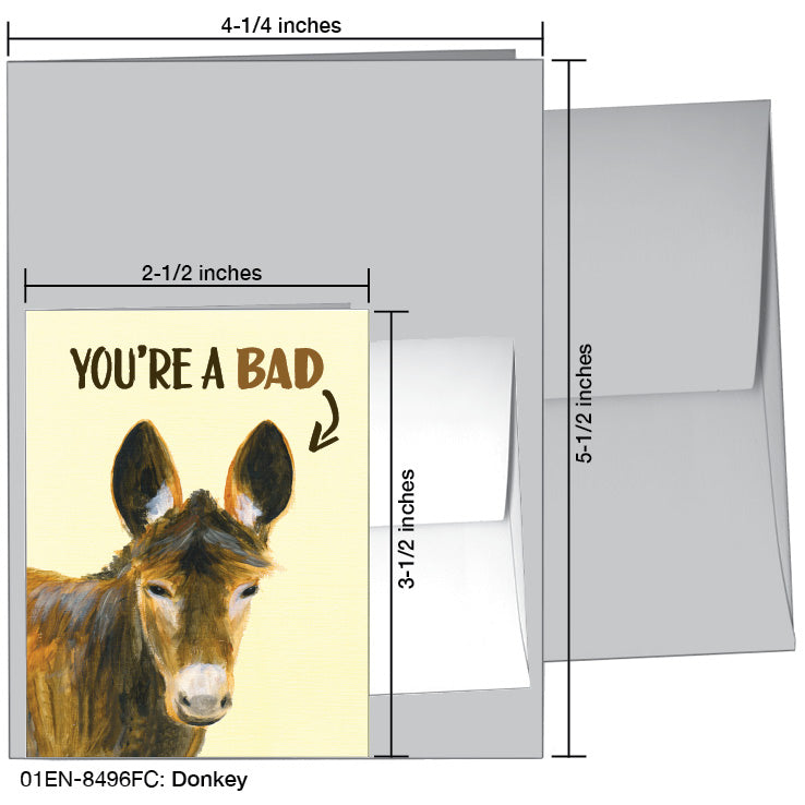 Donkey, Greeting Card (8496FC), Enclosure, printedcanvas.com