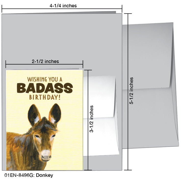Donkey, Greeting Card (8496G), Enclosure Card, www.printedcanvas.com